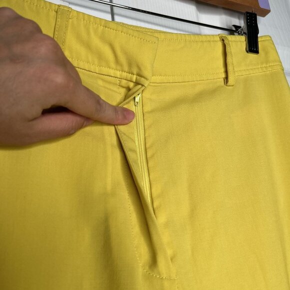 Rochas Orson Yellow Japanese Wool Cuffed Pants Women's Size IT 40 - Picture 6 of 11